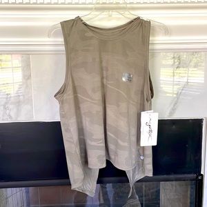 Gottex sleeveless Sz S beige camo tank. NWT
